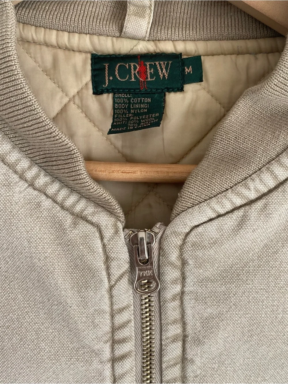 Vintage J. Crew canvas vest puffer quilt lined work wear, M